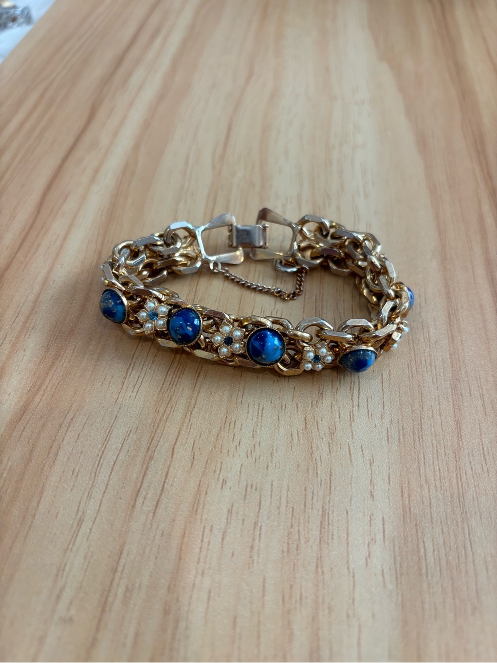 Vintage Gold Toned Victorian Revival Link Bracelet
